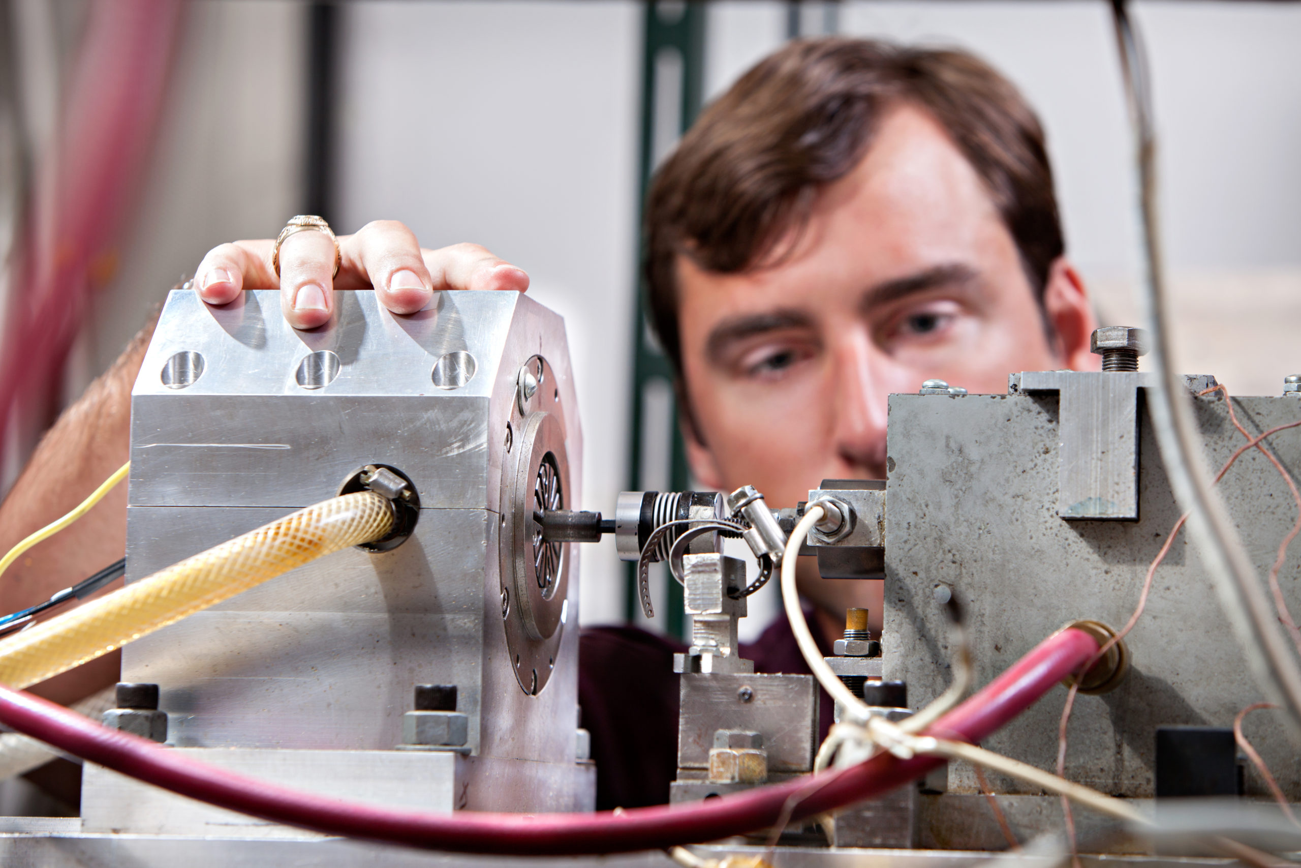 Image of student working on test rig at Turbo Lab